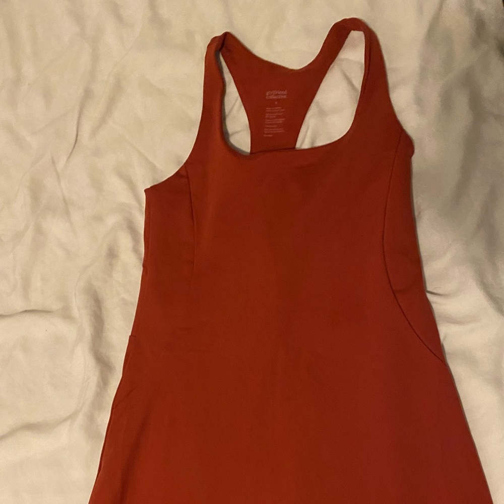Girlfriend collective exercise dress - rust color - S